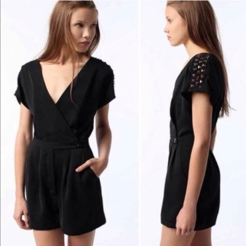 Silence+Noise Wrap Studded romper